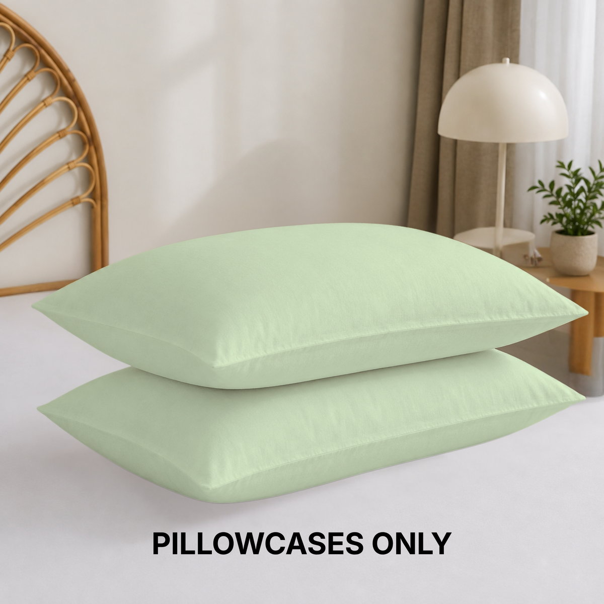 Cotton Blend Pillowcases Set of 2, Soft Bedding Pillow Covers
