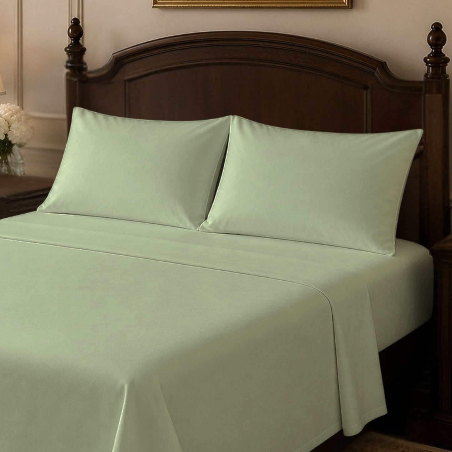 Cotton-Blend High Thread Count 6-PIECE Deep Pocket Cooling Sheet Set with 4 Pillowcases