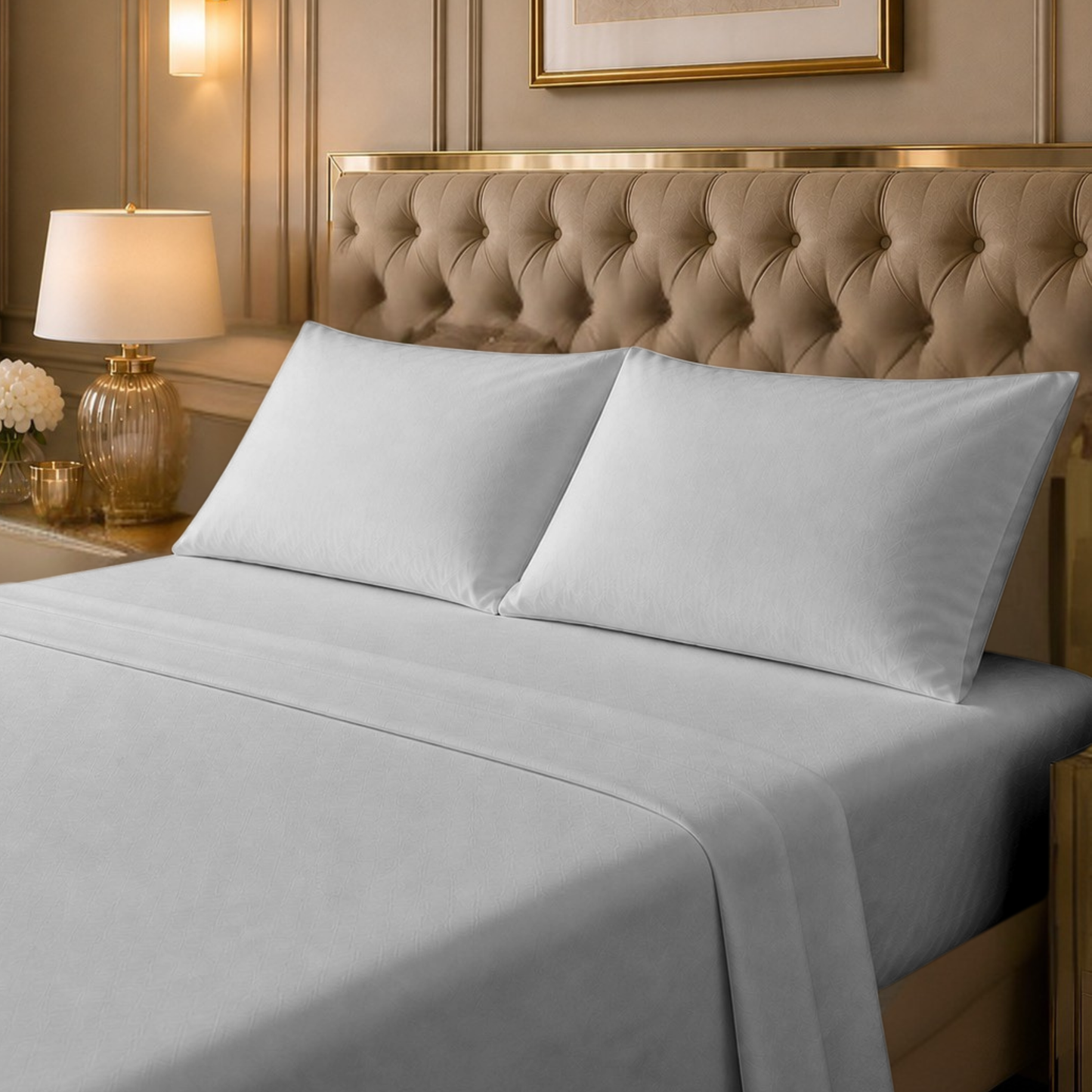 Cotton-Blend High Thread Count Deep Pocket 4-Piece Cooling Sheet Set