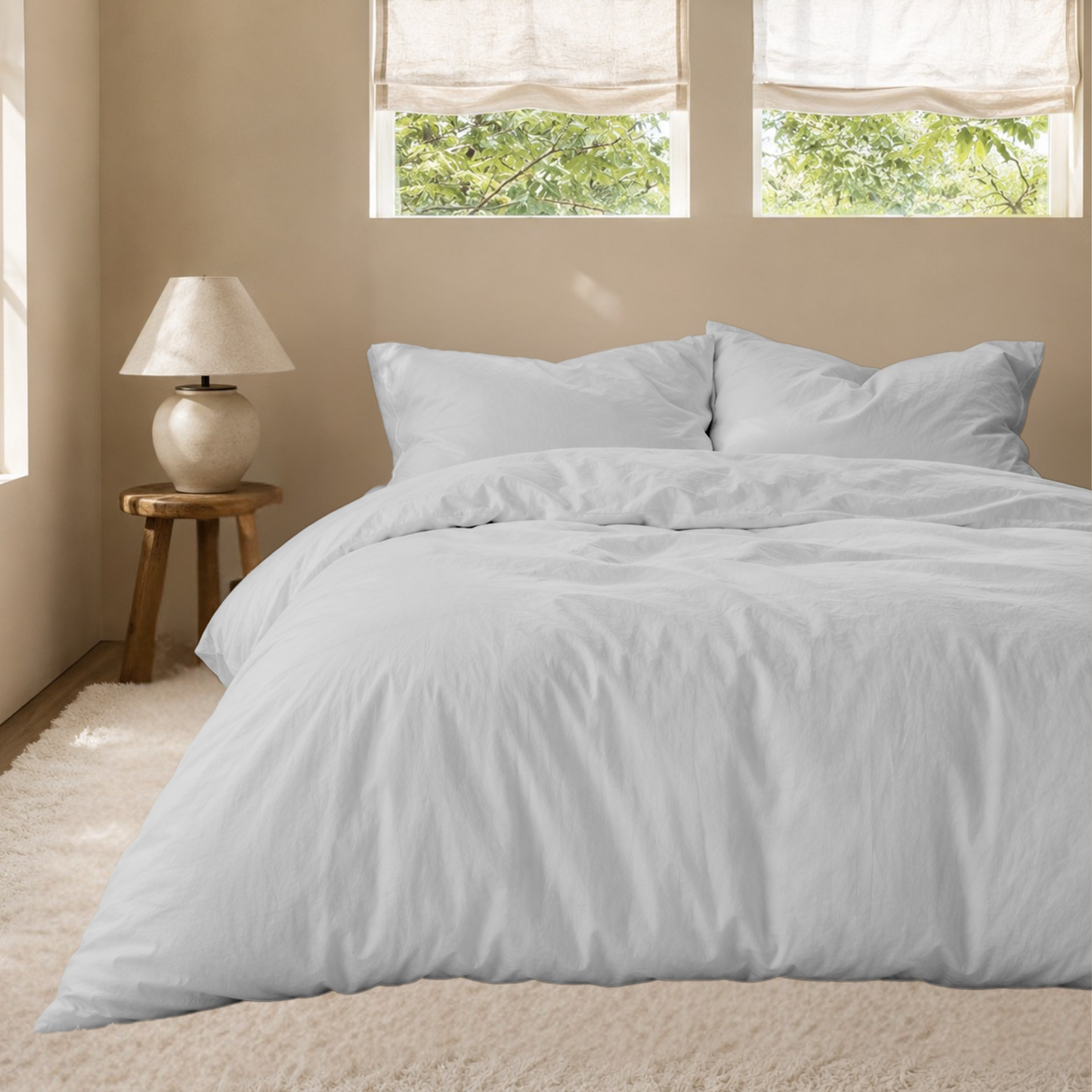 Ultra-Soft Solid Bamboo Blend Duvet Cover Set – Hotel-Quality Softness & Comfort