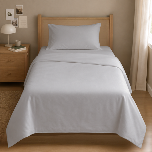 TWIN BED - Cotton-Blend Cooling Comfort 4-Piece Deep Pocket Sheet Set
