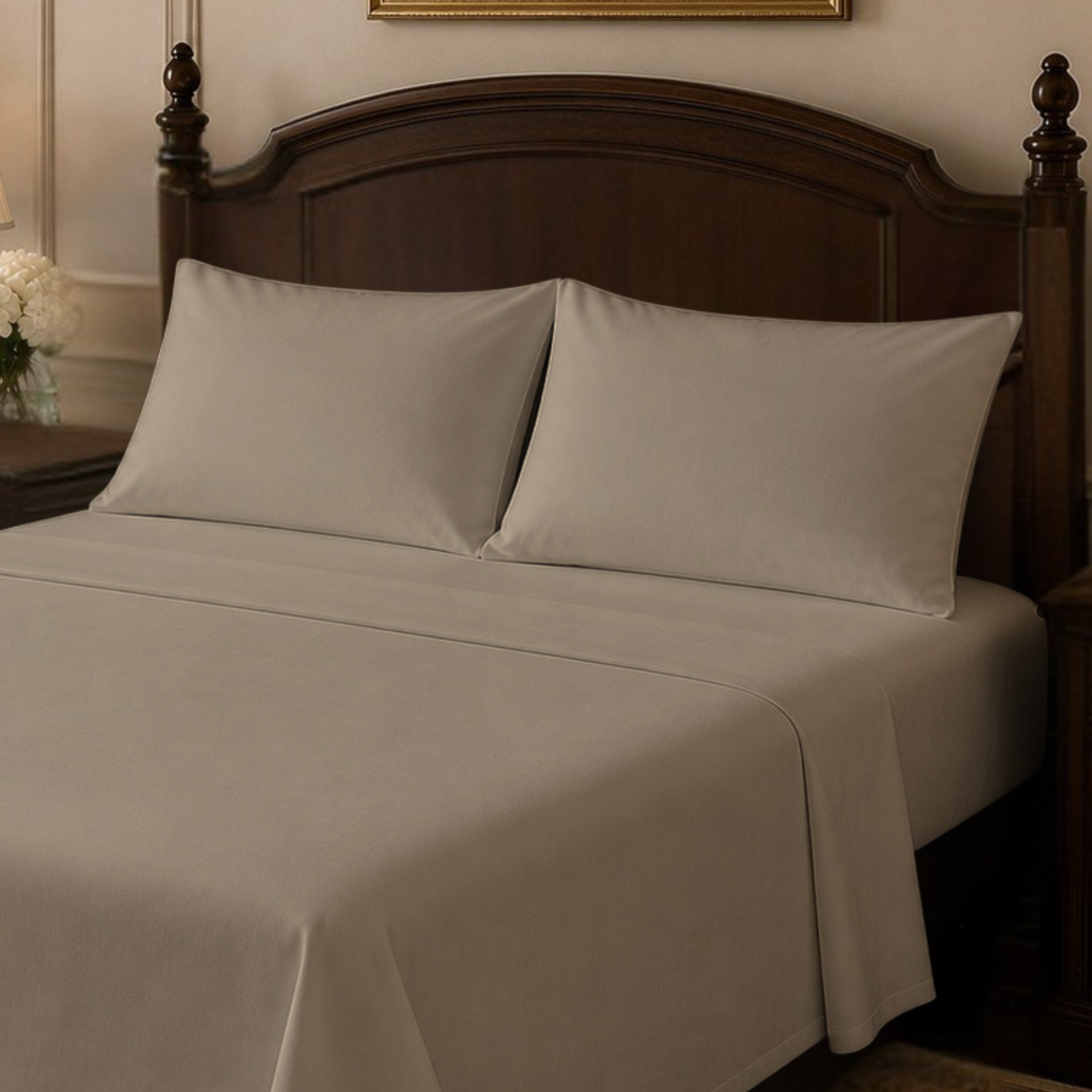 Cotton-Blend High Thread Count 6-PIECE Deep Pocket Cooling Sheet Set with 4 Pillowcases