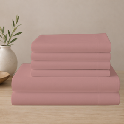 Everyday Comfort Cotton-Blend Bed Sheet Set – 6 Pieces