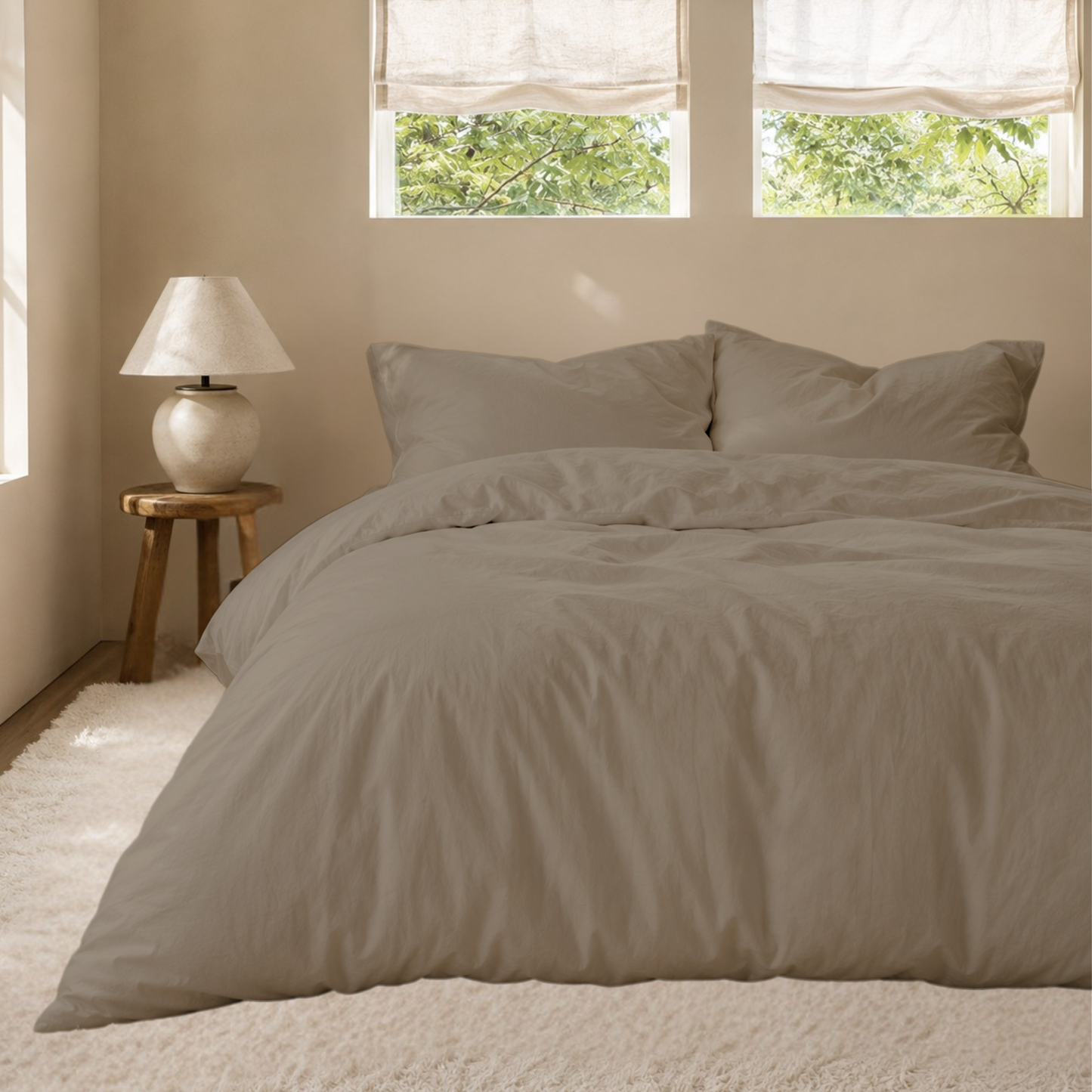 Ultra-Soft Solid Bamboo Blend Duvet Cover Set – Hotel-Quality Softness & Comfort