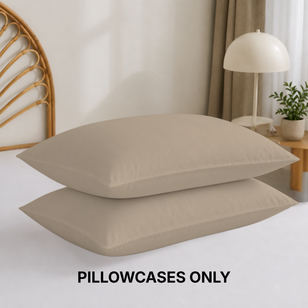 Cotton Blend Pillowcases Set of 2, Soft Bedding Pillow Covers