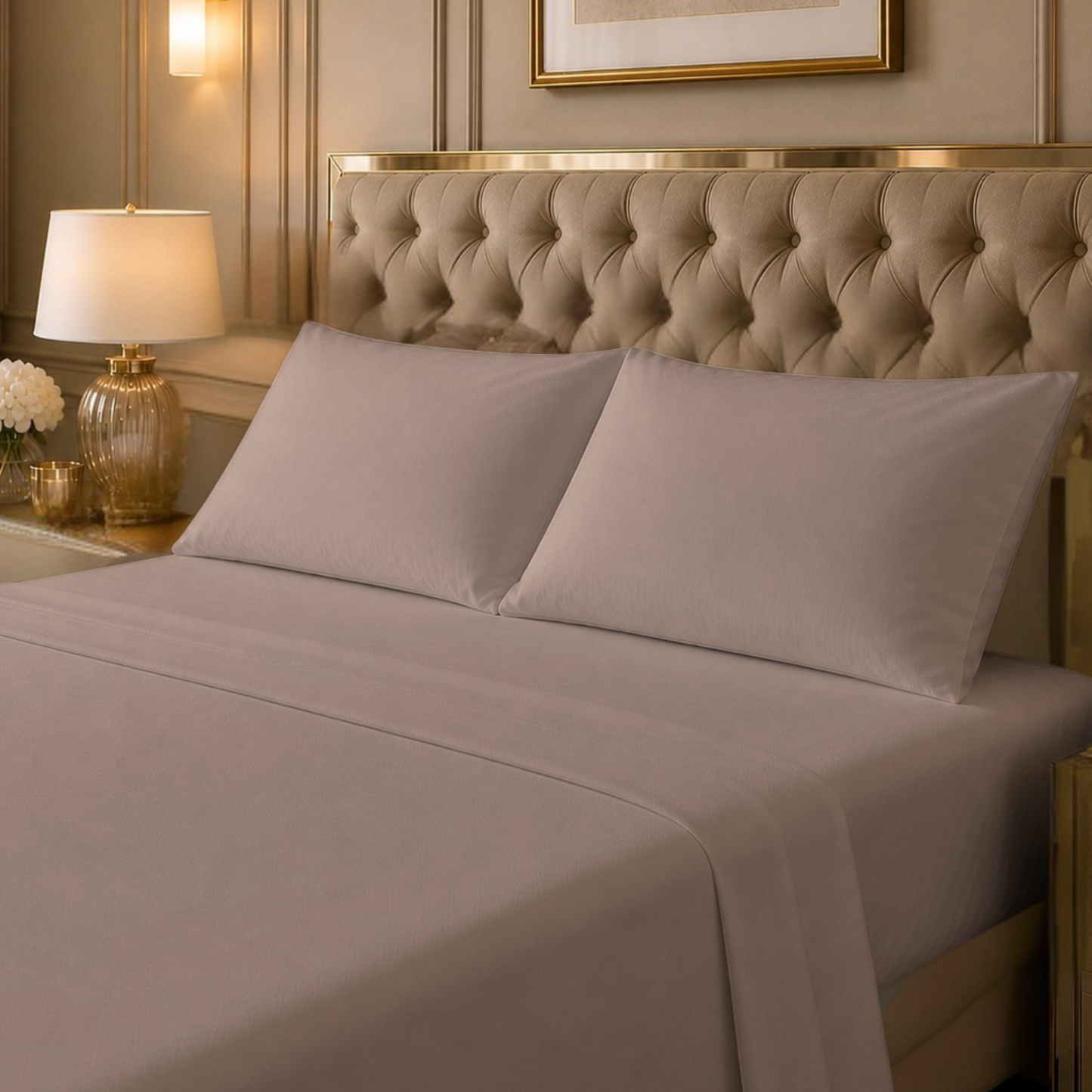 Cotton-Blend High Thread Count Deep Pocket 4-Piece Cooling Sheet Set