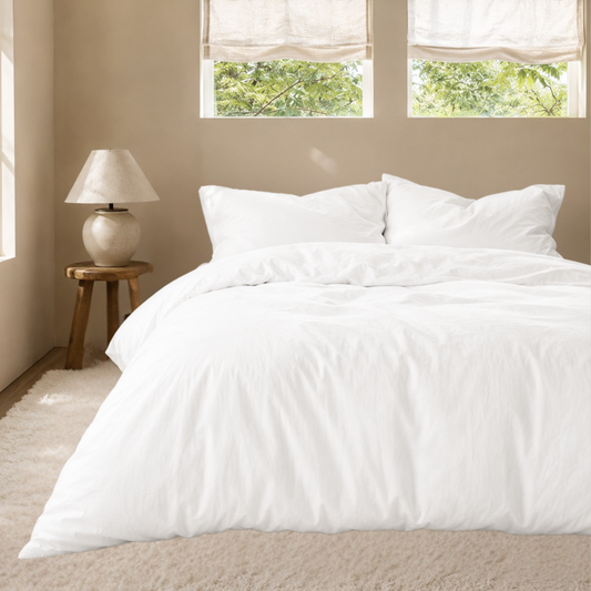 Ultra-Soft Solid Bamboo Blend Duvet Cover Set – Hotel-Quality Softness & Comfort