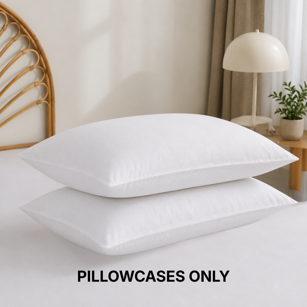 Cotton Blend Pillowcases Set of 2, Soft Bedding Pillow Covers